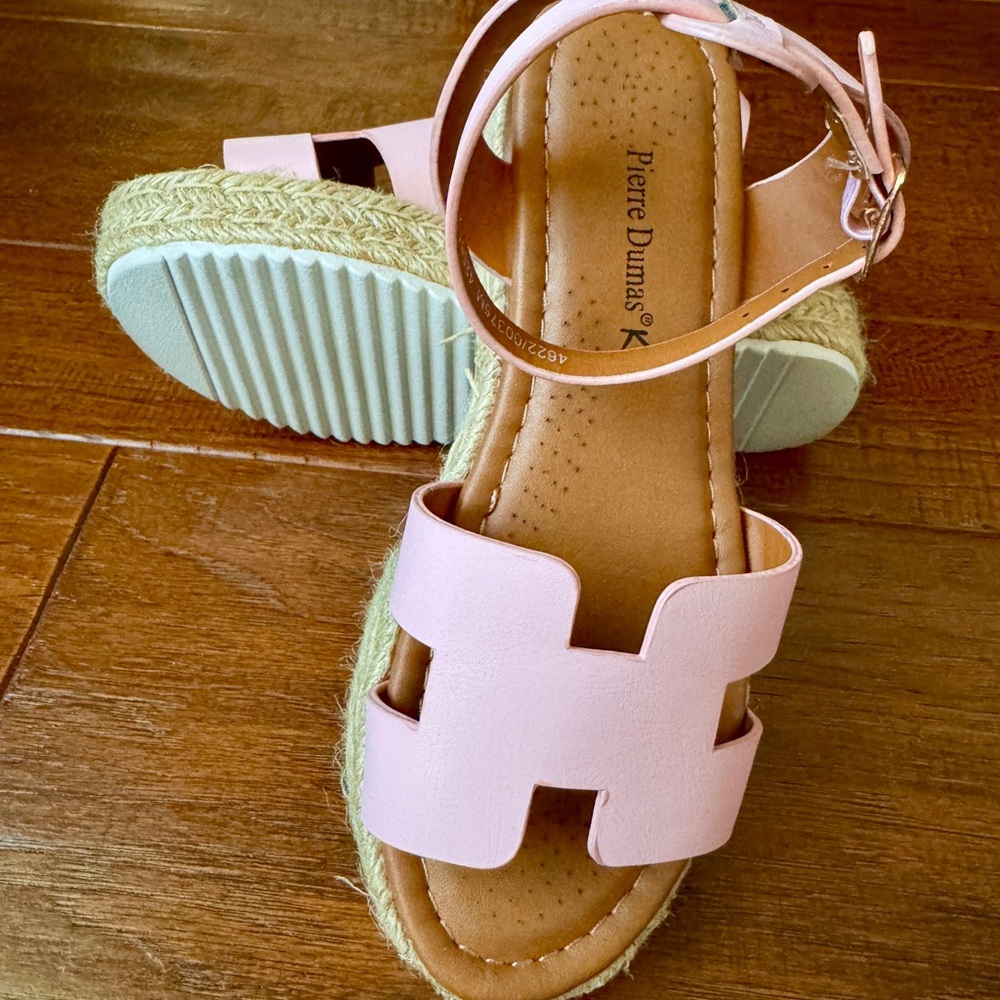 Pierre Dumas Pink Kids Sandals, Espadrilles, Wedge, Sandal